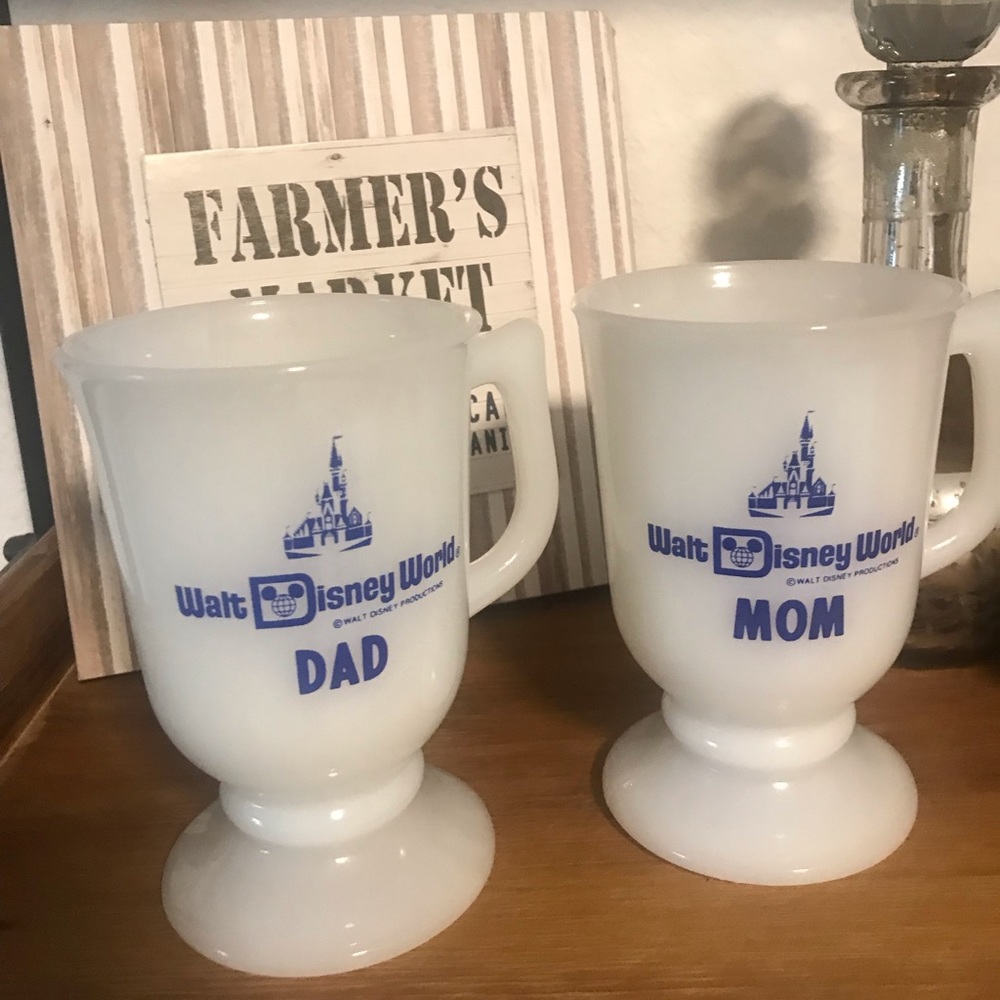 Vintage Disney Milkglass Coffee Cups|Disney | Vintage Disney| Disney Collectable